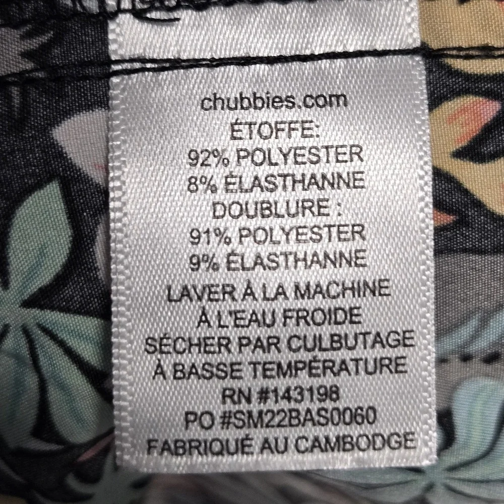Chubbies The Bloomerangs Swim Trunks Mens L‎ Tropical Floral Toucan 5.5 Inseam